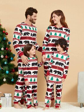 PatPat Men's Pajamas Matching Family Christmas Pajamas Polar Bear 2XL